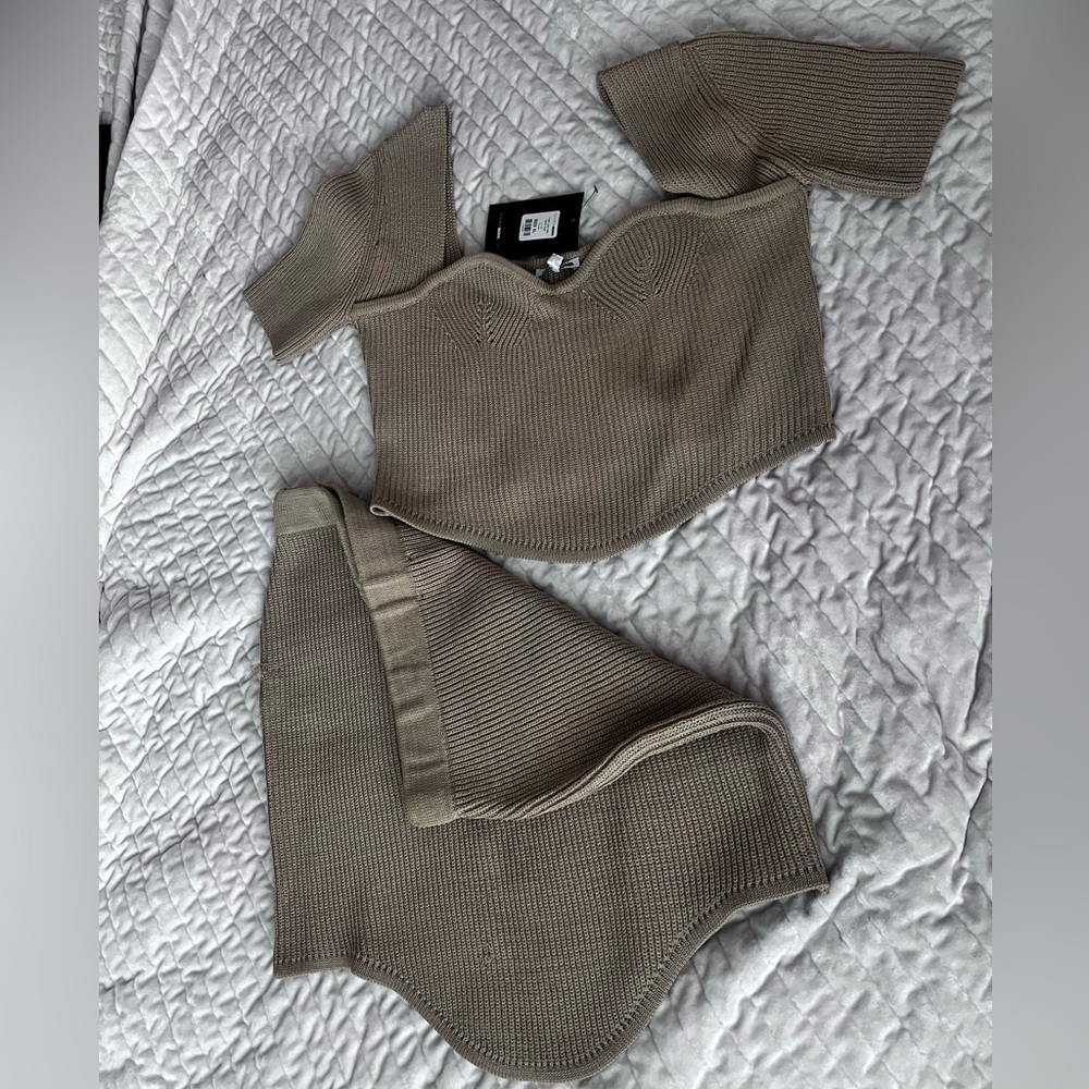 Nude Knit Sweater 2PC Set
